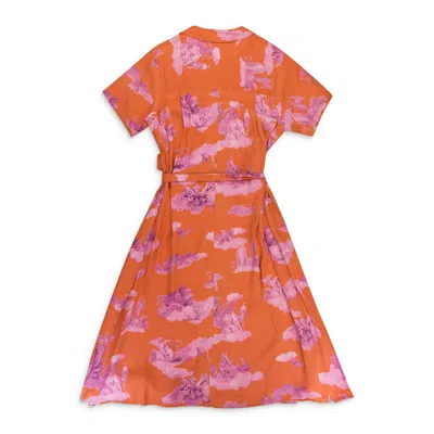 Aloha Blossom Fallen Angel Orange/purple Day Dress In Orange