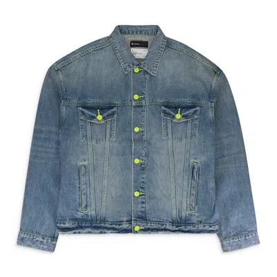 Purple Brand Vintage Light Neon Pop Oversized Jean Jacket Indigo Denim Jackets In Blue