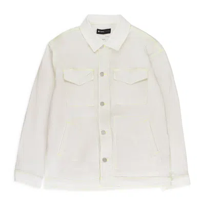 Purple Brand White Jacquard Chore White Denim Jackets In White