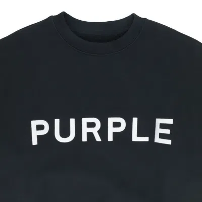 Purple Brand Hwt Fleece Crewneck Black Hoodies & Sweatshirts In Black