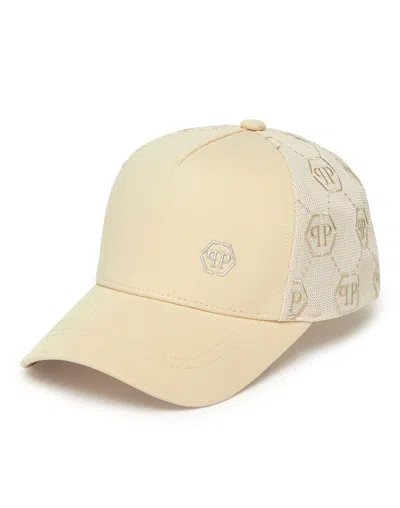 Philipp Plein Hexagon-plaque Cap In Beige