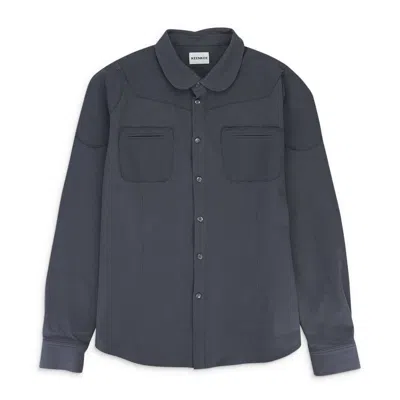 Keenkeee Blob Western Gray Button-down Shirt In Grey