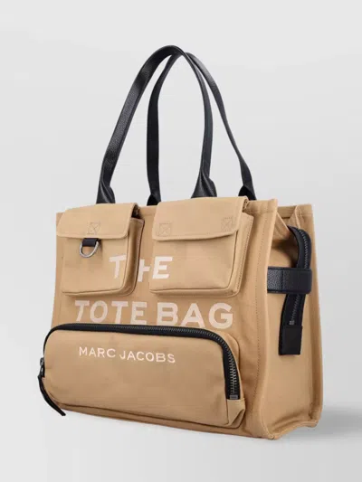 Marc Jacobs Buckle Detail Tote Bag With Dual Pockets In Neutrals