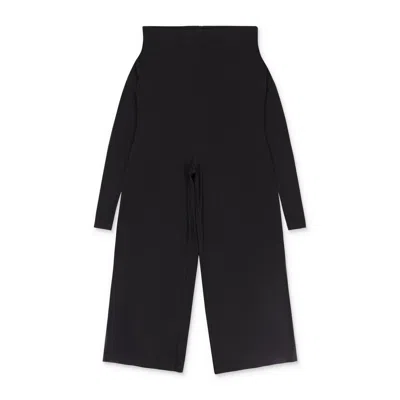 Norma Kamali Tie Front All In One Stapless Black Jumpsuits & Rompers In Black