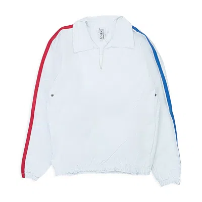 Mains Side Strip Quarter Zip White/blue Track Jackets