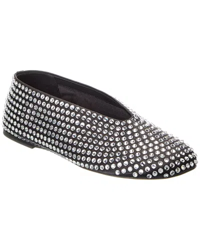 Khaite Marcy Crystal-embellished Satin Ballet Flats In Black