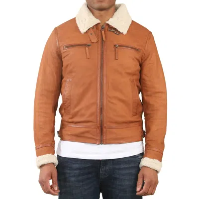 Truclothing Suede Pilot Aviator Leather Jacket In Brown