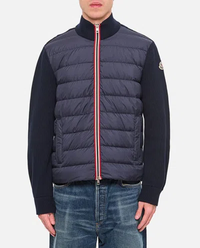 Moncler Padded Cotton Zip-up Cardigan In Night Sky