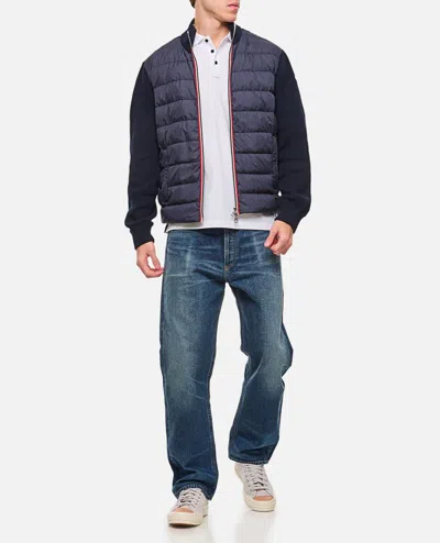 Moncler Padded Cotton Zip-up Cardigan In Night Sky