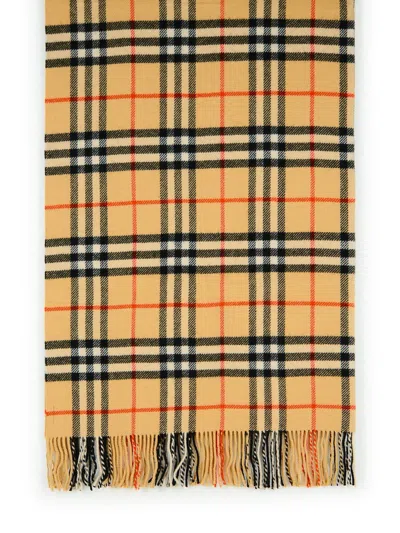 Burberry 'check' Beige Cashmere Blend Blanket Men In Cream