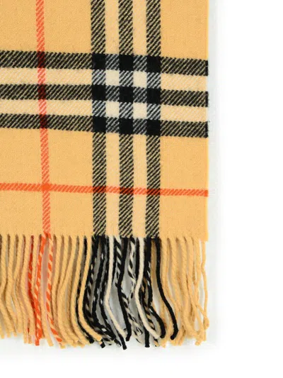 Burberry 'check' Beige Cashmere Blend Blanket Men In Cream