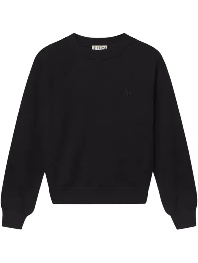 Éterne Embroidered Cotton And Modal-blend Jersey Sweatshirt In Black