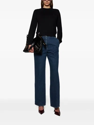 Éterne Embroidered Cotton And Modal-blend Jersey Sweatshirt In Black