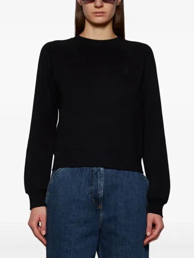 Éterne Embroidered Cotton And Modal-blend Jersey Sweatshirt In Black