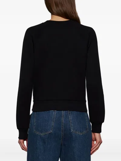 Éterne Embroidered Cotton And Modal-blend Jersey Sweatshirt In Black