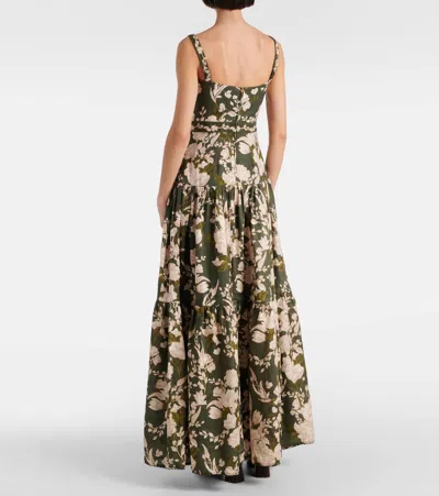Agua By Agua Bendita Lima Floral Linen Maxi Dress In Multicoloured