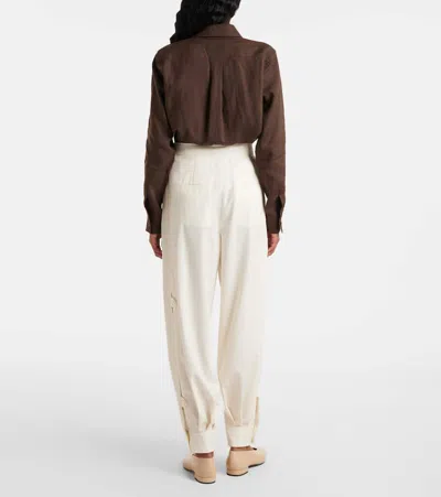 Max Mara Coccole Cotton Pants In White
