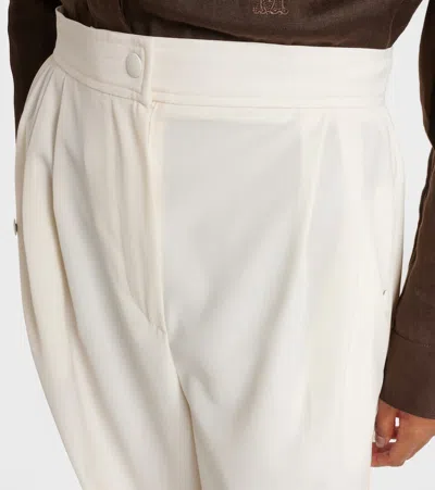 Max Mara Coccole Cotton Pants In White