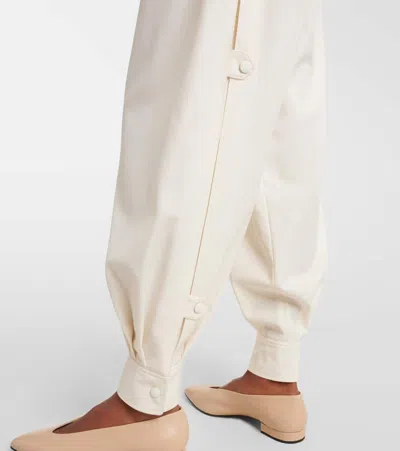 Max Mara Coccole Cotton Pants In White