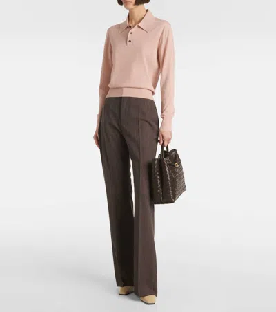 Bottega Veneta Women's Long Sleeve Polo Top In Multicolor