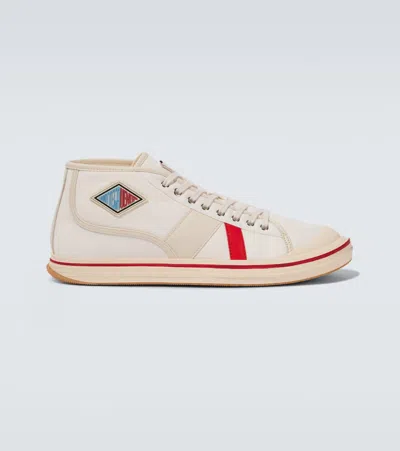 Bottega Veneta Eliot Mid-top Canvas Sneakers In White