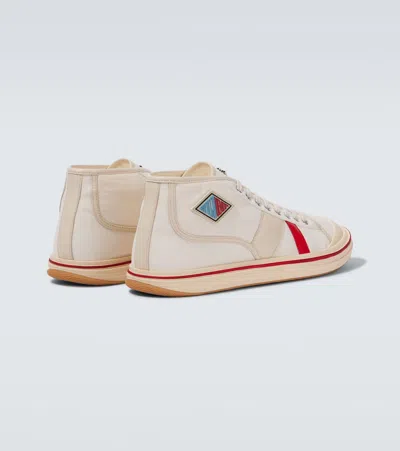 Bottega Veneta Eliot Mid-top Canvas Sneakers In White