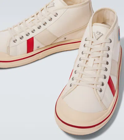 Bottega Veneta Eliot Mid-top Canvas Sneakers In White