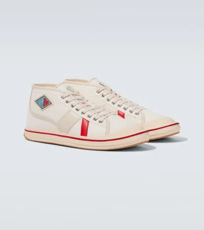 Bottega Veneta Eliot Mid-top Canvas Sneakers In White