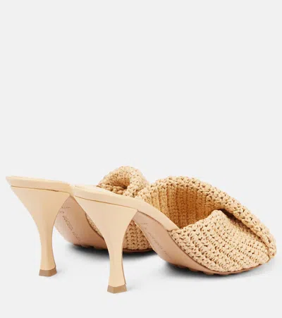 Bottega Veneta Blink Crocheted Raffia Mules In Beige