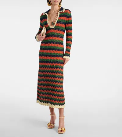 La Doublej Perry Knit Midi Dress In Multicoloured