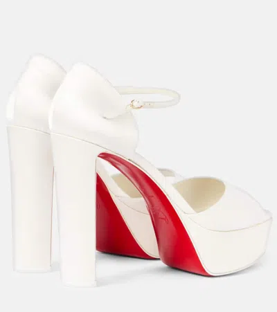 Christian Louboutin Bridal Sandaloo 130 Crepe Satin Sandals In White