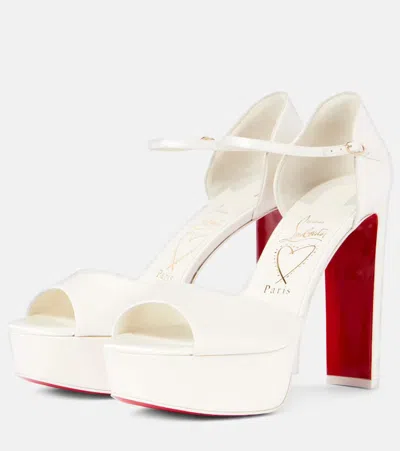 Christian Louboutin Bridal Sandaloo 130 Crepe Satin Sandals In White