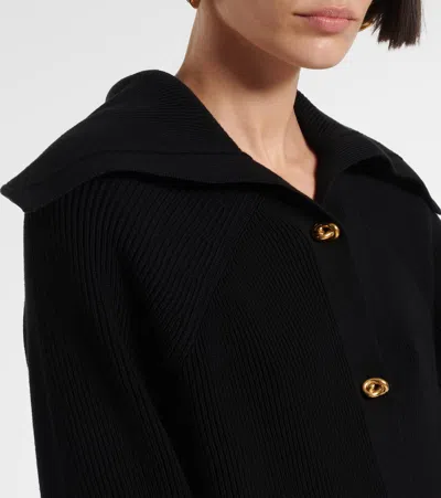 Bottega Veneta Wool Cardigan Gold-tone Buttons In Black