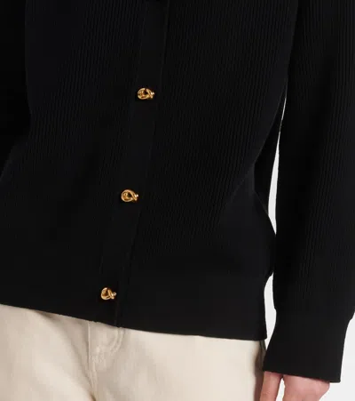 Bottega Veneta Wool Cardigan Gold-tone Buttons In Black
