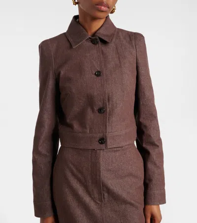 Max Mara "carp" Jacket Cotton In Brown