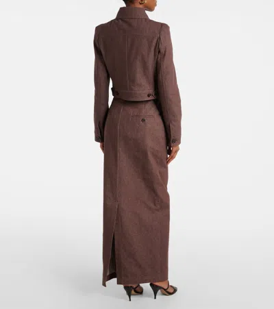 Max Mara "carp" Jacket Cotton In Brown