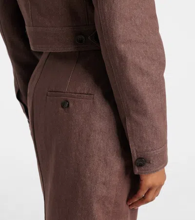 Max Mara "carp" Jacket Cotton In Brown