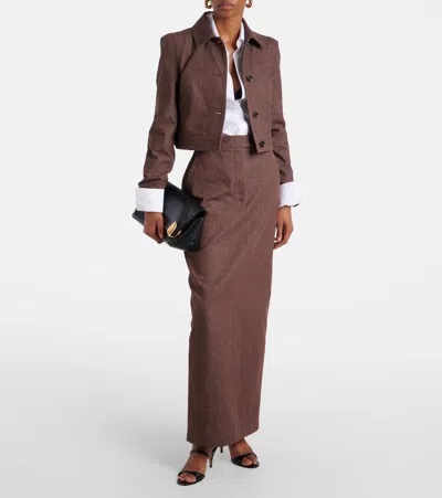 Max Mara "carp" Jacket Cotton In Brown