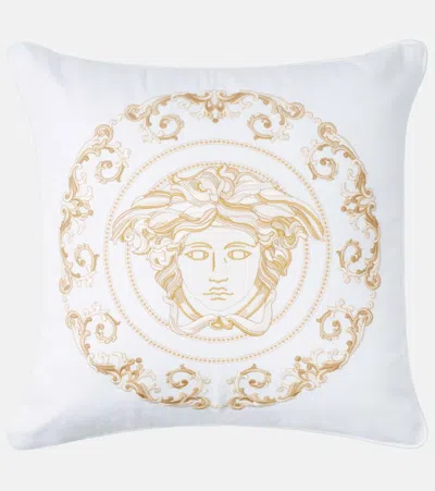 Versace Home Medusa Gala Embroidered Cushion In White