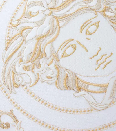 Versace Home Medusa Gala Embroidered Cushion In White
