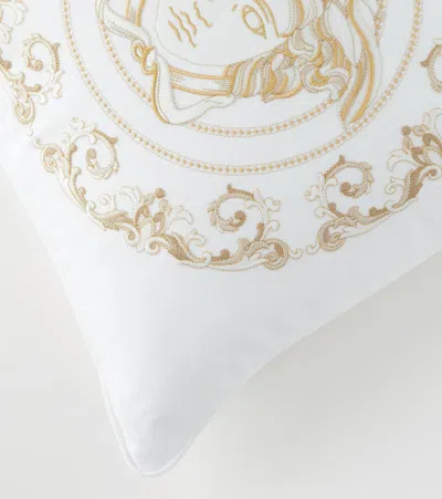 Versace Home Medusa Gala Embroidered Cushion In White