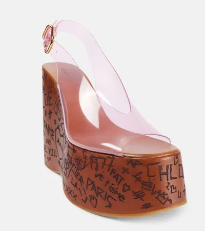 Chloé Chloe Women Pink Pvc Maxime Wedges