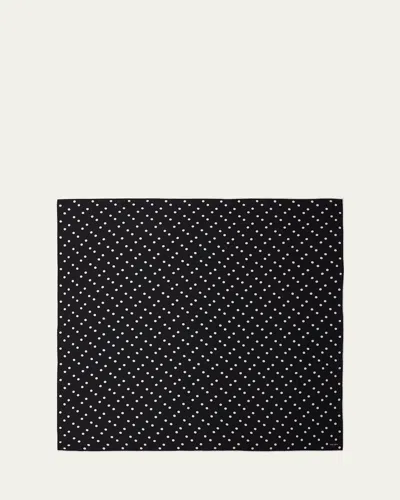 Prada Polka Dot Silk Scarf In F0967 Nero Bianco