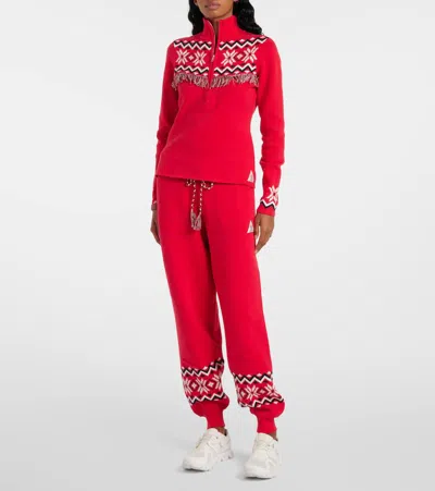 The Upside Keystone Jojo Embroidered Sweatpants In Red