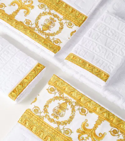 Versace Home Set Of 5 Cotton Terry Towels In Weiss