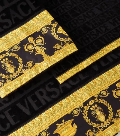 Versace Home Versace Allover Set Of 5 Terry Towels In Black