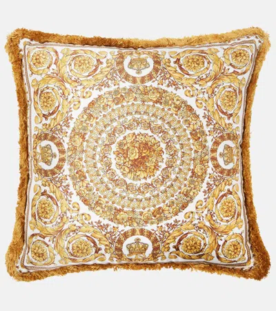 Versace Home Barocco Silk Cushion In White