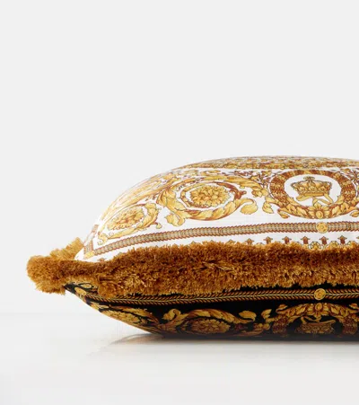 Versace Home Barocco Silk Cushion In White