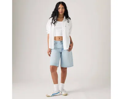 Levi's Blue Baggy Dad Denim Shorts In Pick Sides