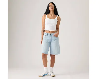 Levi's Blue Baggy Dad Denim Shorts In Pick Sides
